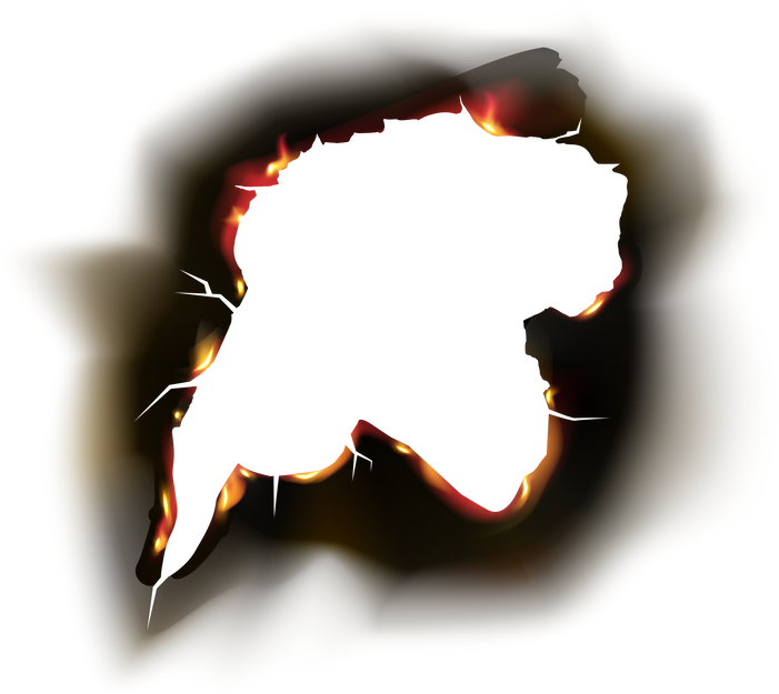 Burned hole on transparent background